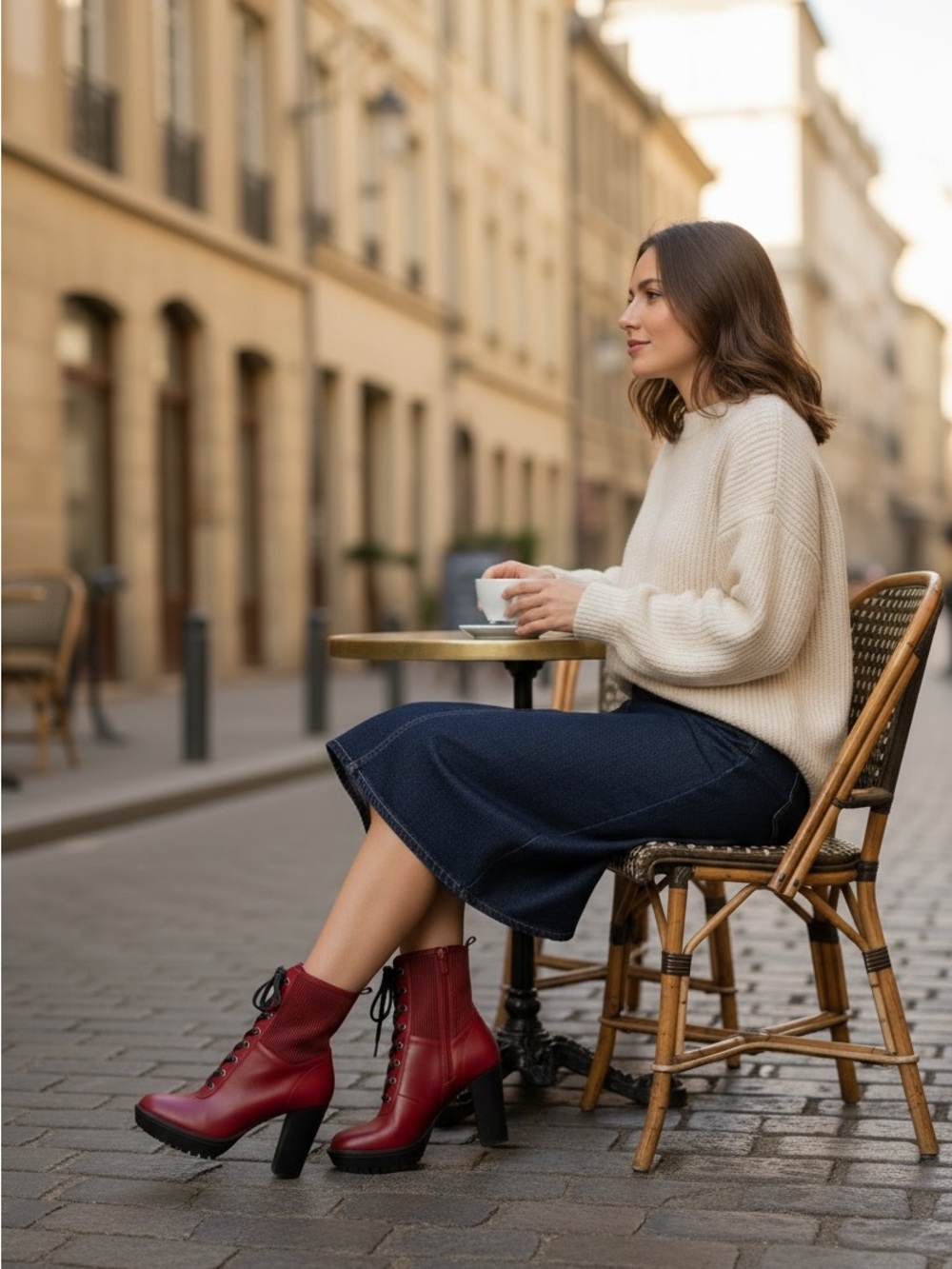 Gianvito Rossi Red Lace-Up Leather Boots